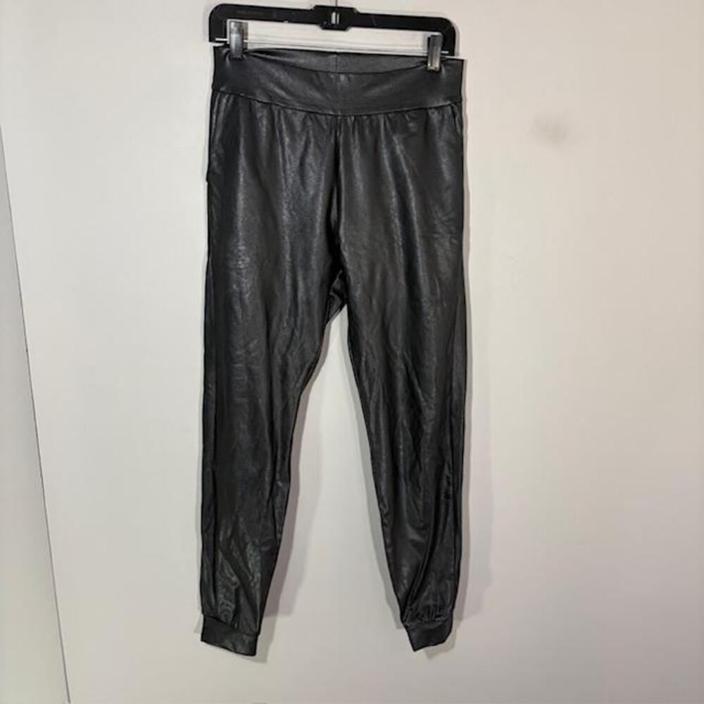 Commando Leggings Womens S Black Faux Leather Jogger Ankle Pull On Pants USA